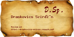 Draskovics Szirén névjegykártya